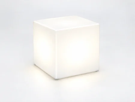 White LED ottoman rental Miami for lighted lounge furniture events