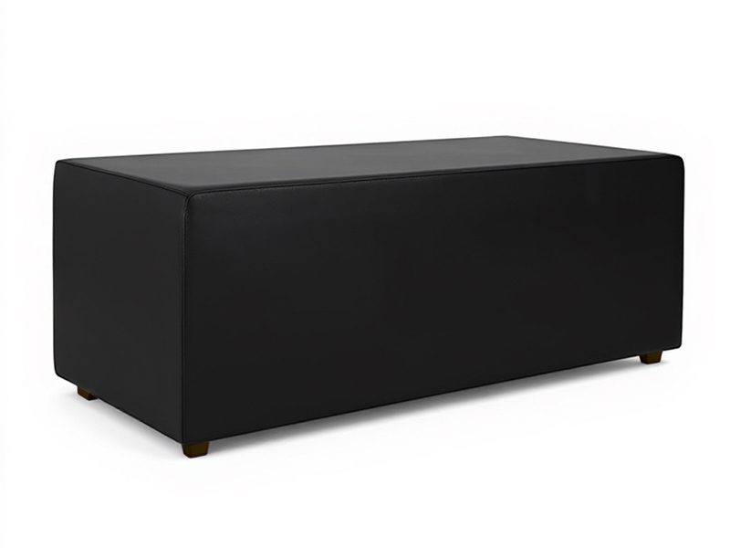 Black Leather Bench Event Furniture Rental in Miami