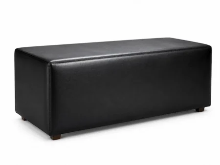 Black leather bench rental for events in Miami