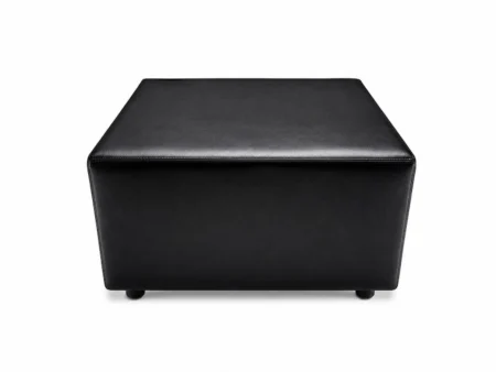 Black leather coffee table rental for events in Miami