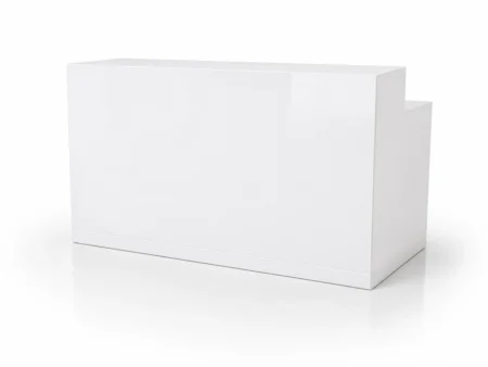 White rectangular double-top portable bar rental in Miami